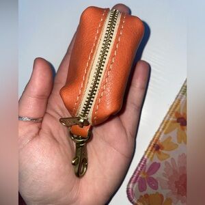 Portland Leather Dopp Keychain Satsuma color